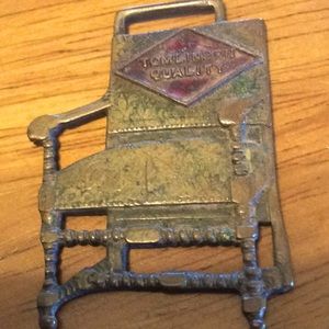 Vtg Metal Tomlinson Chair bronze Medallion. 2”.